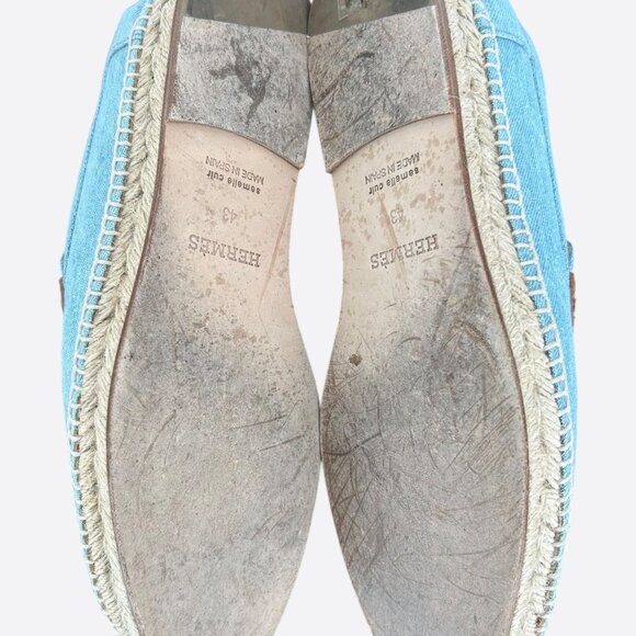 Hermes Blue & Brown Trip Espadrilles